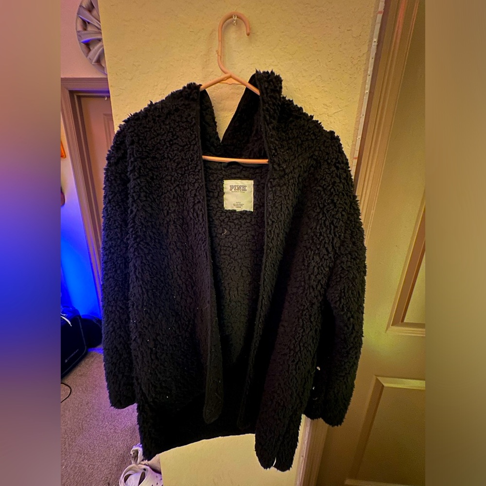 Black Fuzz Luxe Coat